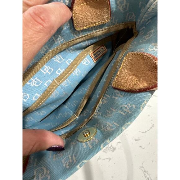 Vintage Y2K Dooney & Bourke Baby Blue Canvas and Leather Tassel Bag, EUC - Picture 9 of 9